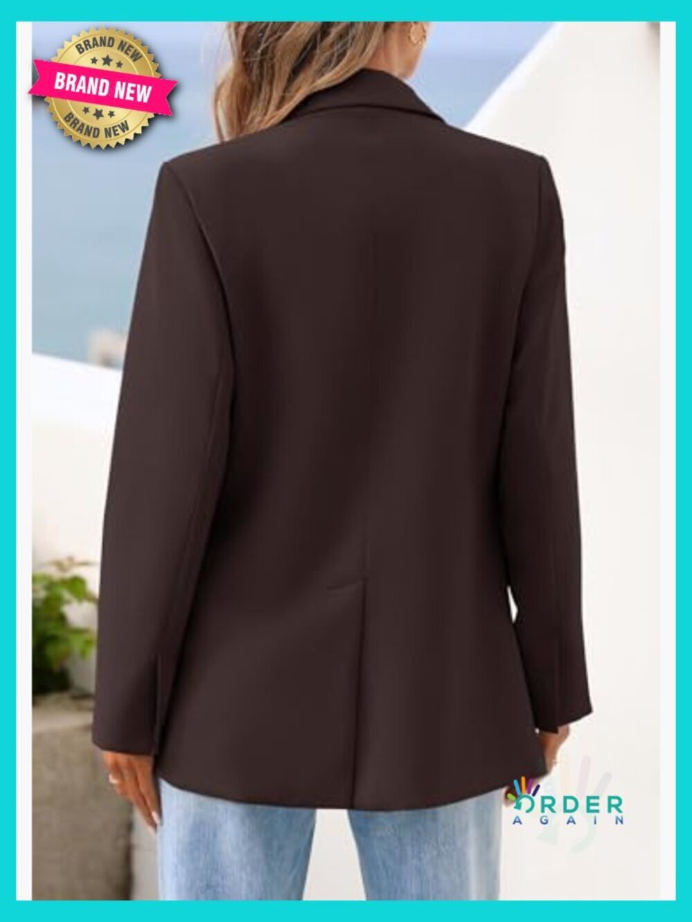 Blazer Women Business Casual Long Sleeve Lapel Open Front Suit Jacket Office - Picture 2 of 7
